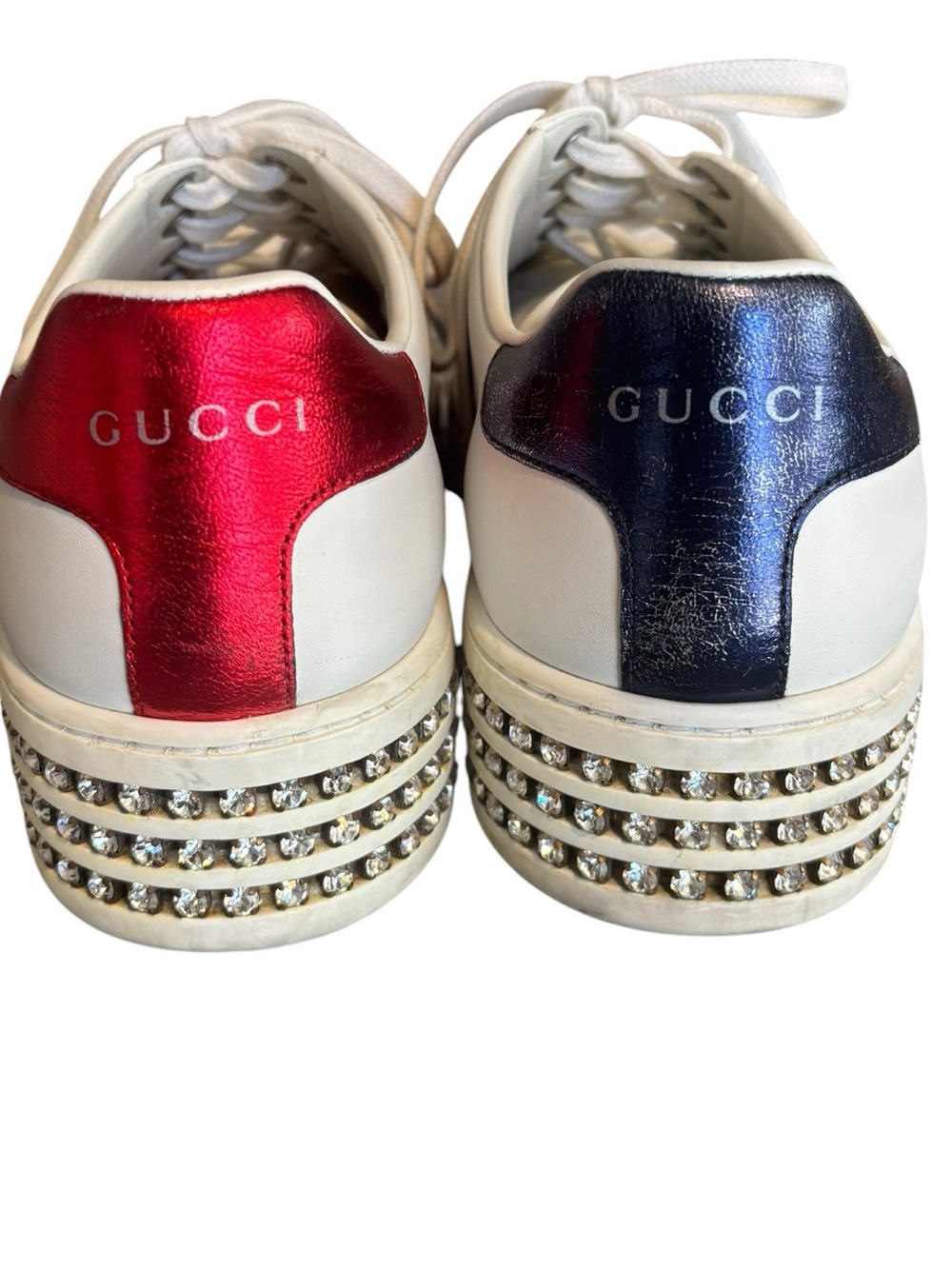 Gucci Ace Bee Platform Crystal Sneakers - Picture 8 of 10